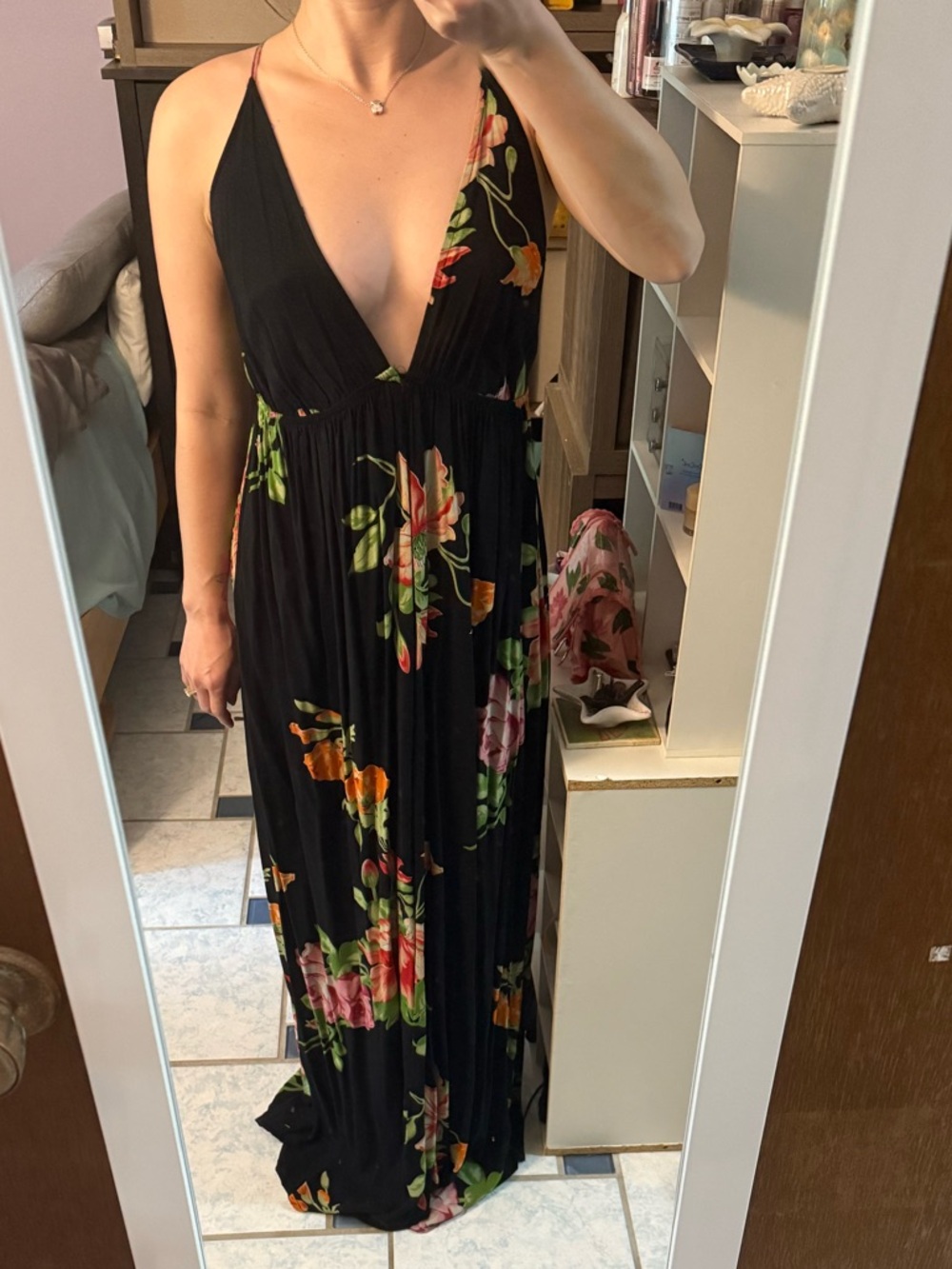 Floral Black Maxi Dress